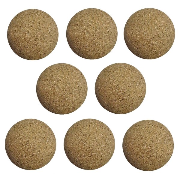 Bank Shot Billiards Set of 8 Natural Cork Foosballs Wood Colored Table Soccer Foos Balls