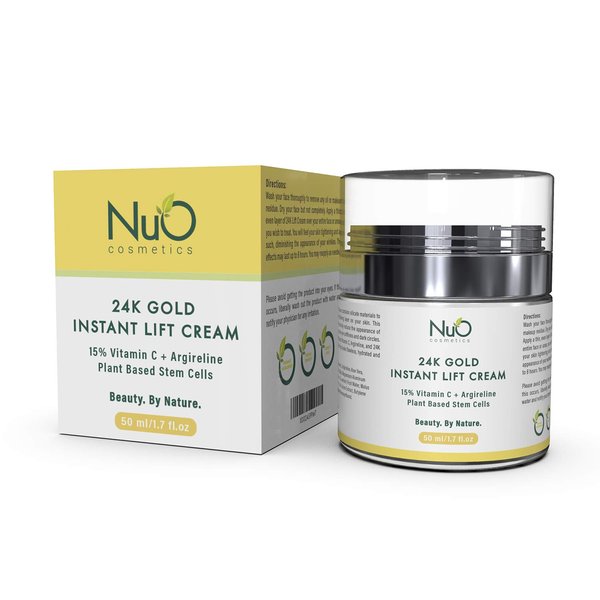 nuorganic Instant Lift Face Cream with 24k Gold - Daily Moisturizer for Glowing and Tighter Skin in 7 Days - PhytoCellular Science + Natural Ingredients + Visible Results