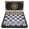 AMEROUS 10'' Magetic Travel Chess Set, Plastic Portable Folding Chess Board Game with Gold and Silver Chess Pieces - 2 Extra Queens - Chess for Beginner, Kids, Adults