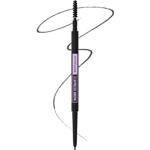 Maybelline Express Brow Ultra Slim Eyebrow Makeup, Brow Pencil with Precision Tip and Spoolie for Defined Eyebrows, Black, 1 Count