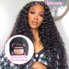 Deep Wave U Part Human Hair Wig Curly U Part Wigs Glueless Human Hair wigs for Black Women None Lace Front Wigs Full Head Clip In Half Wig UPart Hair Extension Natural Color 180% Density 16 Inch