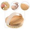 Body Bath Brush for Wet or Dry Brushing,Round Exfoliating Brush,Gentle Massage Nodes,Natural Bristles Improves Lymphatic Functions, Exfoliates, Stimulates Blood Circulation