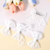 4Pcs White Hair Bows for Women, Small White Lace Bows Ribbon Hair Clip, Cute Lace Bow Alligator Clips, Bowknot Hairpin Barrettes for Bridal Flower Girls Communion Baptism Wedding Hair Accessories