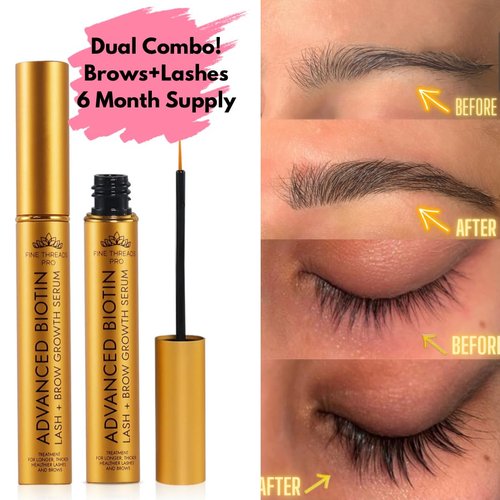 Eyelash Growth Serum Physician Developed, Advanced Biotin for Fuller, Longer, Thicker & Healthier Natural Lashes; Lash Extensions Safe, Oil-free, Irritation free, 5ml Plant-Based
