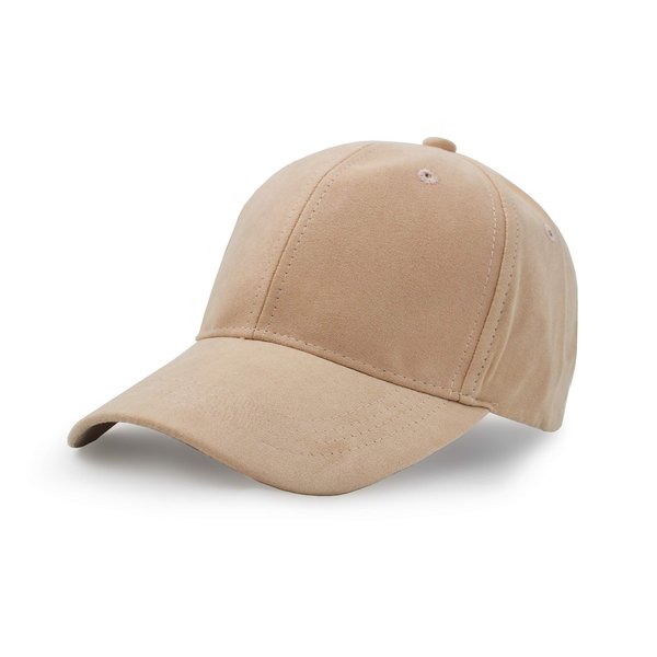 UltraKey Suede Baseball Cap, Unisex Faux Suede Leather Classic Adjustable Plain Hat Baseball Cap(Khaki)
