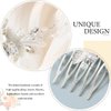 Latious Flower Bride Wedding Hair Comb Silver Pearl Bridal Hair Clip Crystal Hair Piece Hair Accessories for Women and Girls
