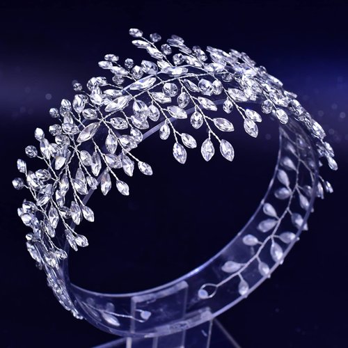 LOVFOIVER Rhinestone Bridal Headpiece for Wedding Hair Pieces Crystal Wedding Hair Accessories for Brides and Bridesmaid