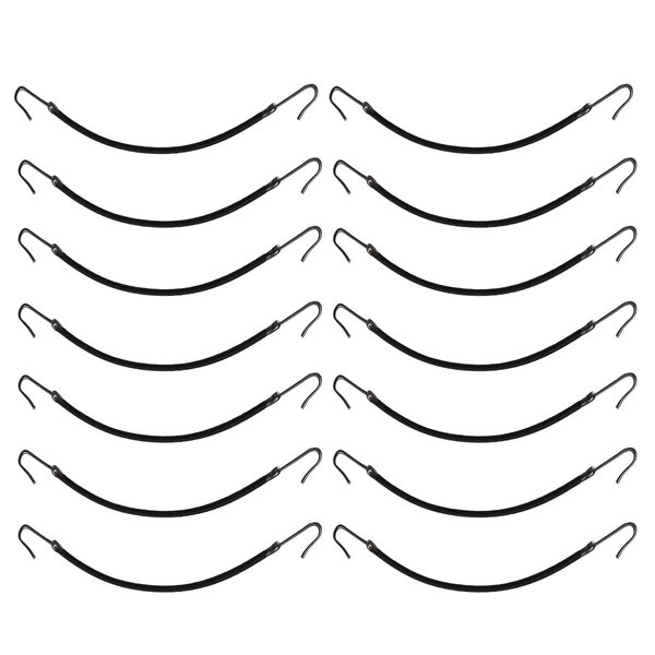 Frcolor Black Hair Hook Ponytail Holder with Hooks Elastic Hair Styling Rubber Bands, Pack of 20