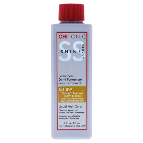 CHI Ionic Shine Shades Liquid Hair Color for Unisex, 50-8W Medium Natural Warm Blonde, 3 Ounce