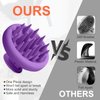 HHWXMHH Scalp Massager, Soft Silicone Hair Scrubber for Hair Growth & Head Massage, Shampoo Brush Scalp Scrubber, Dry & Wet Shower Hair Brush for Women Men Adult Child (Purple)