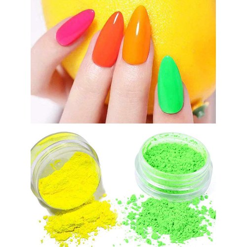 Kalolary 12 Colors Pigment Nail Powder Fluorescent Powder, Color Nail Pigments Dust Nail Glitter, Neon Pigment Eyeshadow Powder for Face Body Makeup Nail Art Decoration