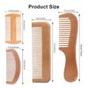 4 Pcs Wooden Comb Set for Women Men - Wide Tooth Wood Comb for Curly Hair, Natural Bamboo Detangling Comb Beard Comb Labor Comb Birthing Comb Handmade Comb for Long Thick Wavy Hair with Gift Bag