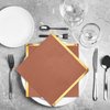 Fulmoon 100 Pack 2 Ply Cocktail Napkins Paper Gold Foil Trim Edge Beverage Dessert Disposable Paper Napkins Dinner Baby Shower Wedding Birthday Party Tableware Decorations, 5 x 5 Inches(Terracotta)