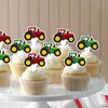 Ercadio 24 PCS Double Sided Tractor Cupcake Toppers Boy's Birthday Cupcake Toppers Decoration of Farm Party Decoration Tractor Theme Party Decor Supplies