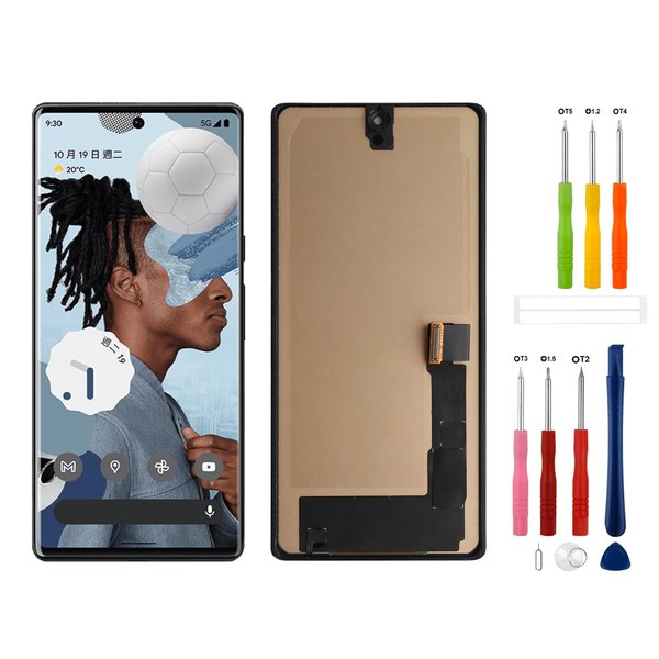 TFT LCD Digital Display Replacement Compatible with Google Pixel 6 Pro GLUOG G8VOU (NO Fingerprint) LCD Display Touch Screen Digitizer Assembly with Repair Tools-6.8inch