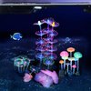 Lpraer 4 Pack Glow Aquarium Decorations Coral Reef Glowing Mushroom Anemone Simulation Glow Plant Glowing Effect Silicone for Fish Tank Decorations