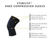 CW-X Men's Stabilyx Knee Support Compression Sleeve, Black/Blue, Medium