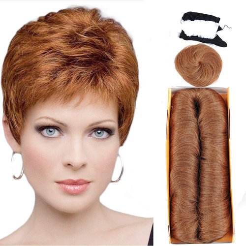 Mayloss 28 Pcs Human Hair Extensions with Top Closure Unprocessed Brazilian Curly Short Virgin Hair Weave Wavy (3" 4" 5" Mix Lenght 100g/pcs 30# Color)