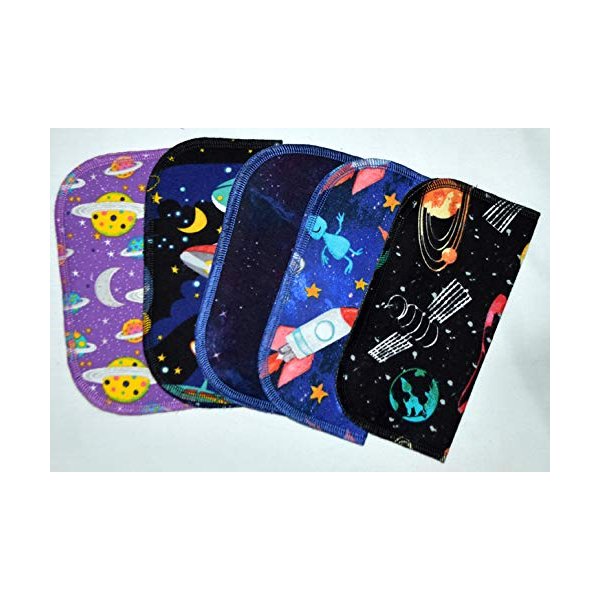 2 Ply Printed Flannel 8x8 Inches Set of 5 Out of This World
