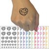 Concha Pan Dulce Heart Sweet Mexican Bread Temporary Tattoo Water Resistant Fake Body Art Set Collection - Hot Pink (One Sheet)