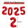 2025 Balloons, New Years Balloons, 16 Inch Red 2025 Number Balloons for New Years Decorations 2025, New Years Eve Party Supplies 2025, Christmas, Birthday, Graduations