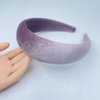 FunCosta velvet padded headband wide puffy headbands for women girls vintage sponge hair band trendy and cute hair accessories (Lilac)