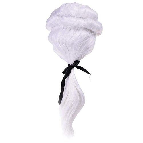 Abaodam wig lawyer costume wig for powdered wigs vendetta white colonial Lawyer Judge Wig Long Curly Wig Cosplay Fashion barrister wig Hairpiece english lawyers wigs (White) Halloween Party Wigs