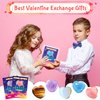 JOYPRO Valentines Day Gifts for Kids Classroom, 28 Pack Valentines Cards Goodie Bags with Heart Stones, Valentine Exchange Gifts Party Favors Crystal Gemstone Rocks for Girls Boys Classroom Prizes