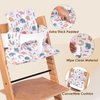 DADOUMAN Waterproof & Extra Padded Dining Chair Seat Cushion, Wipe Clean Cushion for Stokke Tripp Trapp High Chair, 18" L x 11" W, Cartoon Printing Each (Colorful Elephants)