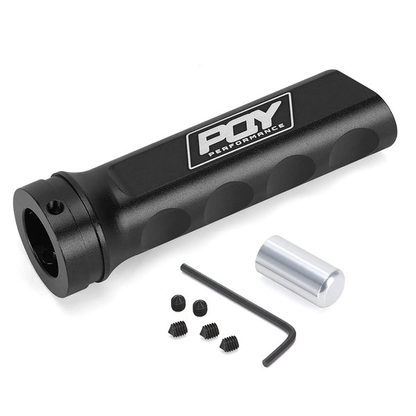 PQY Aluminum Handbrake Cover Hand Brake Sleeve Handle Protector Universal Black
