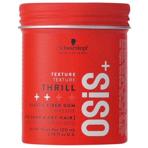 OSiS+ Thrill Fibre Gum – Medium Hold Flexible Style Control, 3.38 Oz – Bendable and Moldable Texturizing – Mega-Fibers and Natural Carnauba Wax for Long-Lasting Separation and Shine