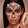 Black White Zebra Face Stickers Animal Face Gem Stickers White Crystal Diamond Face Art Stickers Black Glitter Face Decals Design Party Face Eye Decoration for Festival Party 2Sheets