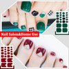 SILPECWEE 40 Sheets Toe Nail Stickers Full Nail Wraps for Women Solid Color Flower Toenail Polish Strips Nail Polish Stickers Self Adhesive Manicure Stickers for Toes with 1pc Nail File