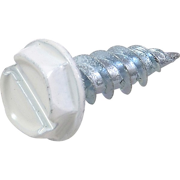 HILLMAN 35263 White Painted Hex Washer-Head Self-Piercing Screws (#7 x 1/2") - 100 pieces