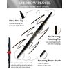 12Pcs Waterproof Brown Eyebrow Pencil Set, Professional Brow Micro Eyebrow Retractable Pencil, Ultra Fine Long Lasting for Perfect Eye Liner Brows Women Eye Makeup Shaping & Filling Brow Gel Pen- 03