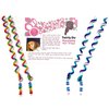 Collect Four (4) 2-Rainbow & 2 W/P/P 5" Twirly Do Reusable Hair Wrap Twist Braid Barrette