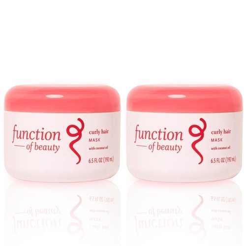 FUNCTION OF BEAUTY Curly Hair Mask Base, 6.5 oz Each (2-Pack) - Deep Conditioning Formula With Coconut Oil and Shea Butter for Smooth, Hydrated, Healthier Looking Curls