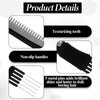 Teasing Comb for Fine Hair, 3 Pcs Barber Comb Set Includes Rattail Comb, Boar Bristle Hair Brush, Black Carbon Lift Teasing Combs with Metal Pick Professional Hair Styling Tools for Men Women Salon