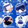 8Pcs Blue 90th Birthday Decorations Navy Blue Silver Happy 90th Birthday Table Honeycomb Centerpieces for Table Decor 90th Birthday Table Topper for Men Women 90th Birthday Anniversary Party Supplies