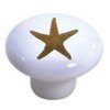 Set of 2 Starfish Ceramic Cabinet Drawer Knobs
