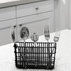 Better Houseware Cutlery Drying Basket with Hooks - Black Coated Steel Wire - 3 Compartments - Fits Most Dish Racks - Utensil Drying Rack for Sink