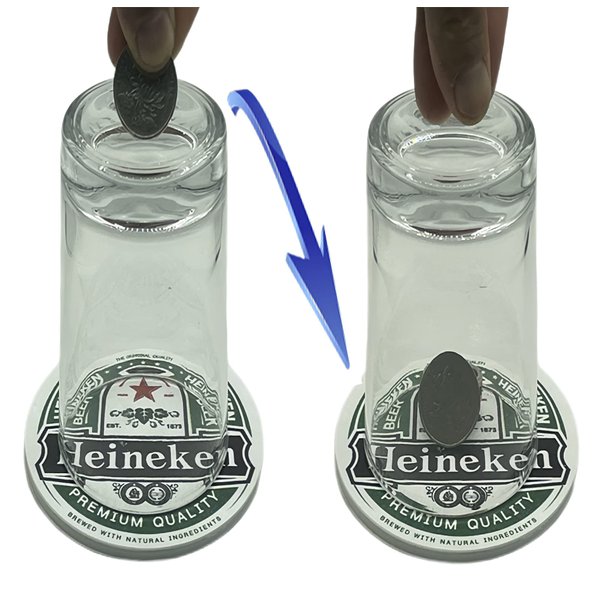 KNSHTH Coin Magic Tricks for Adults and Coin Thru Glass Magic Prop Set, Stunning Performance!