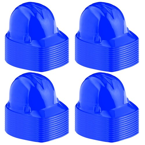 Sumind 48 Packs Party Construction Hats Kids Worker Soft Plastic Hat Age for 3 4 5 6 7 8 Kids Dress up Birthday Supplies(Blue)