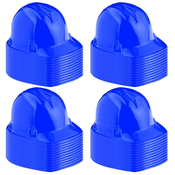 Sumind 48 Packs Party Construction Hats Kids Worker Soft Plastic Hat Age for 3 4 5 6 7 8 Kids Dress up Birthday Supplies(Blue)