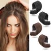 Hair Bun Invisible False Hair Clip Hair Comb Bump It Up Volume Hair Base Fluffy Hair Pad Hair Extensions Styling Insert Tool for Women Girls Hairstyles Accessories (Black, Light Brown) 2 Pcs