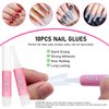 XIFEPFR Clear Coffin Nail Tips, 500PCS Half Cover False Nails Tips, Acrylic Nail Tips, 10 Sizes French Artificial Tips with Nail Glue Clipper Files Cuticle Fork for Nail Extension DIY