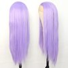 Luwigs Lavender Purple Lace Front Wigs Straight Synthetic Heat Resistant Replacement Wigs Light Pruple High Temperature Fiber Hair Cosplay Daily Wear (22 Inch, Purple,Straight)