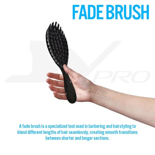 JV PRO Fade Brush with Dense Soft Bristle Brush and Ergonomic Design – Ideal Hair Brush for Barbers and Stylists for Achieving Seamless Fades and Blurred Haircuts