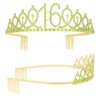 Semato Green Sweet 16 Party Decorations 16th Birthday Crown and Sweet 16 Sash Kit- Sweet 16 Gifts for Girls 16th Birthday Party Favors Birthday Party Supplies for Girls