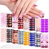 WOKOTO 16 Sheets Marble Design Full Nail Wraps for Women Girls Nail Polish Stickers for Nails Gradient Gel Polish Strips Stickers Nails for Women Girls Gel Nail Stickers Stick On Nails Color Strips